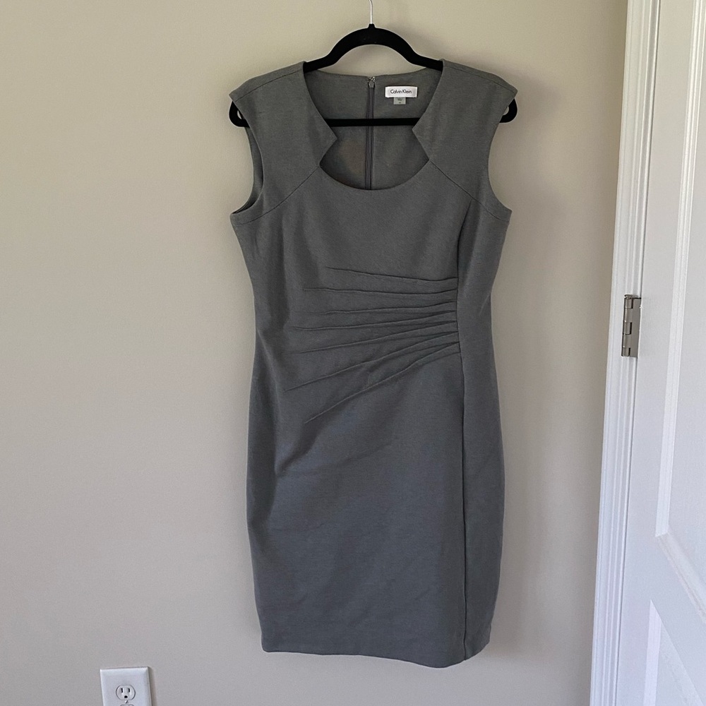 women’s grey calvin klein dress